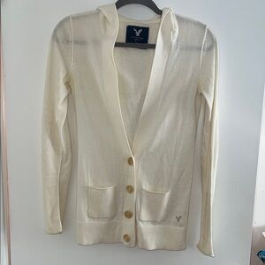 American Eagle Off-White Knit Cardigan